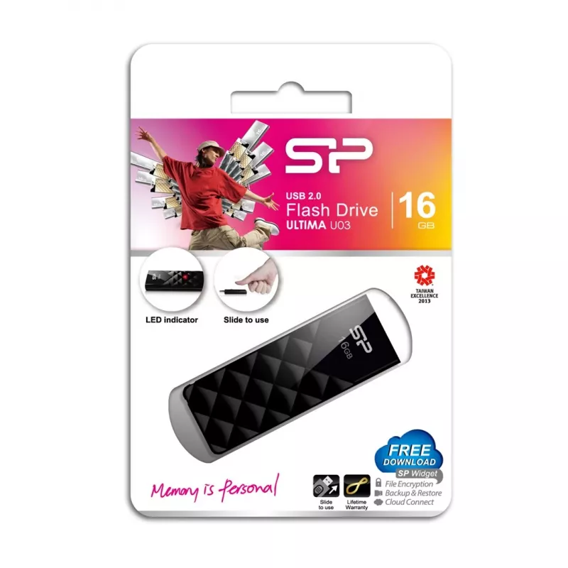 Silicon Power Ultima U03 USB atmintukas 16 GB USB-A 2.0 Juodas