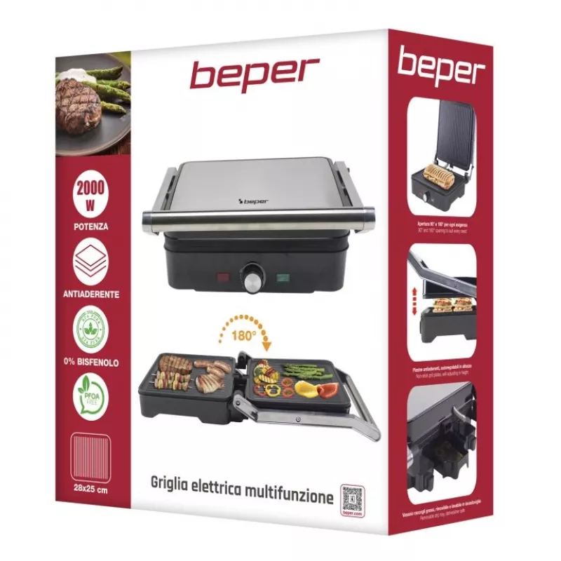 Beper P101TOS503 3-in-1 kepsninė, sumuštinių keptuvė ir grotelės