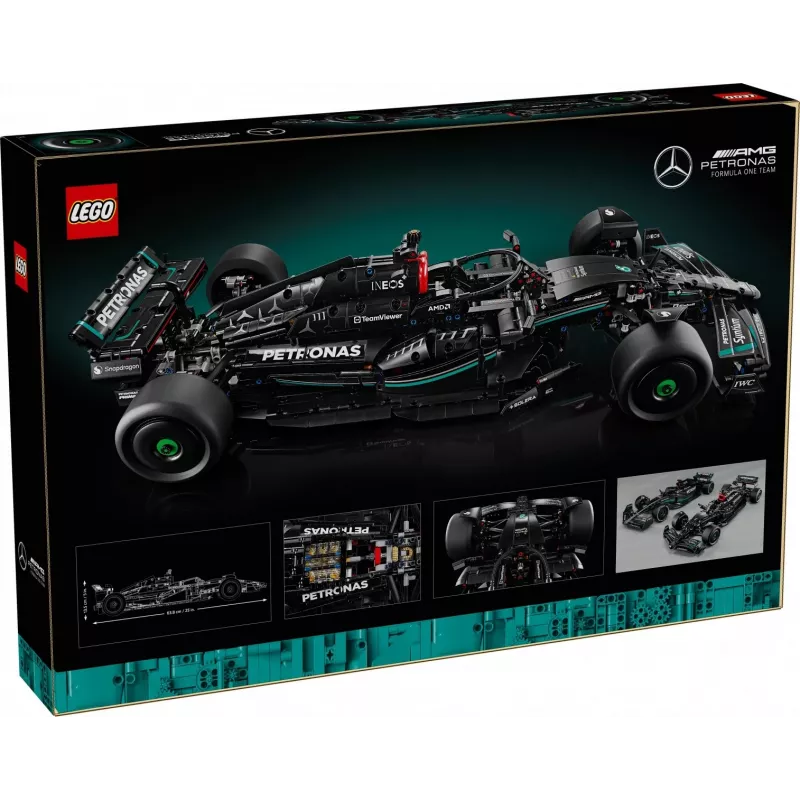 LEGO Technic modelis Mercedes‑AMG F1 W14 E Performance — 1 432 detalės, rekomenduojamas amžius 18+