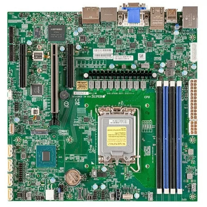 Pagrindinė plokštė SUPERMICRO X13SAZ-F (mažmeninė pakuotė) (MBD-X13SAZ-F-O)