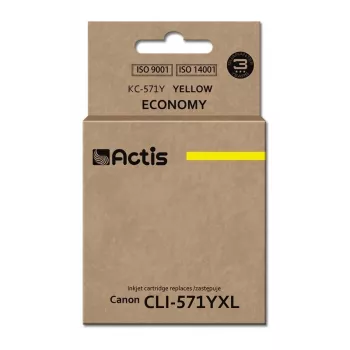 Actis KC-571Y rašalas (Canon CLI-571Y pakaitalas; standartinis; 12 ml; geltona)