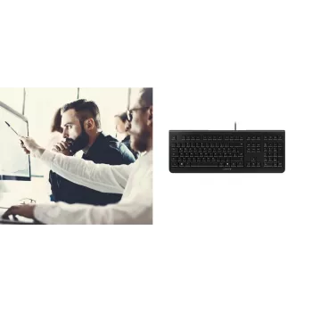 CHERRY KC 1000 klaviatūra namams USB Šveicariška juoda