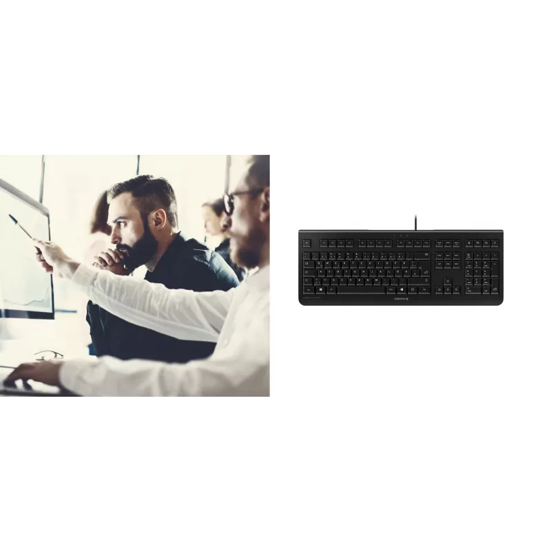 CHERRY KC 1000 klaviatūra namams USB Šveicariška juoda