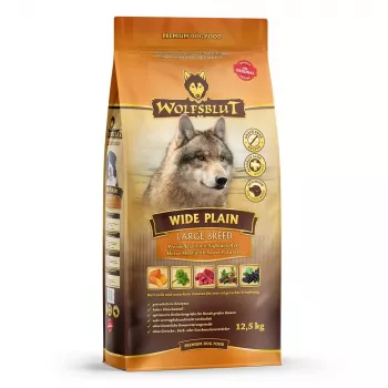 Sausas šunų ėdalas Wolfsblut Wide Plain Large Breed — Arklių mėsa ir saldžiosios bulvės, 12,5 kg