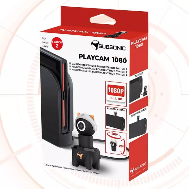 Subsonic Playcam 1080 2in1 HD Mini Kamera, skirta Nintendo Switch 2, raudona