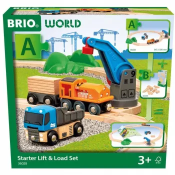 Brio World prekinio traukinio pradžios rinkinys su kranu