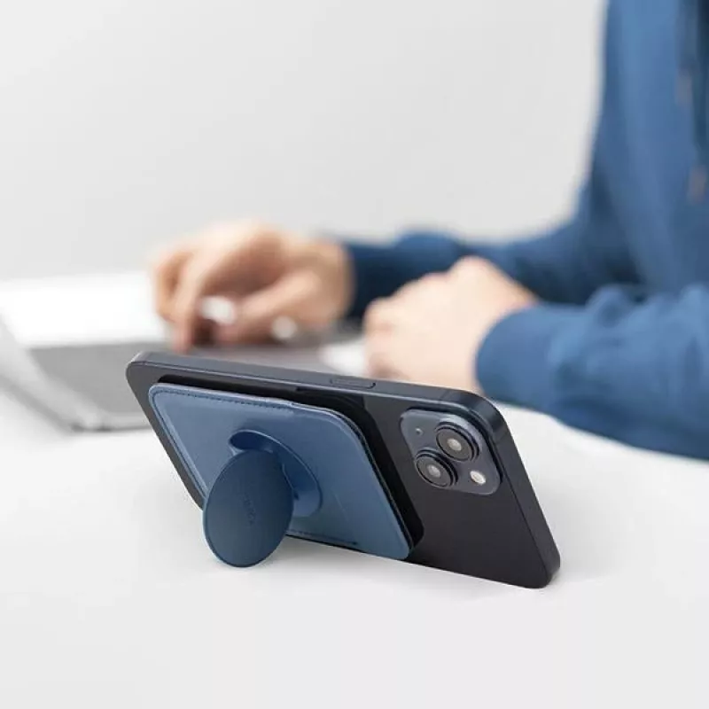 Magnetinė kortelių piniginė UniQ Flixa – suderinama su MagSafe, juoda (jet black)