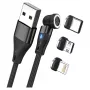 USB laidas RealPower MagneticCharge3 1m USB A juodas