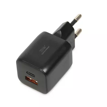 Išorinis tinklo maitinimo adapteris IBOX ILUC42B 12V 2A, 33W, USB-A + USB-C PD3.0, QuickCharge 3.0, universalus