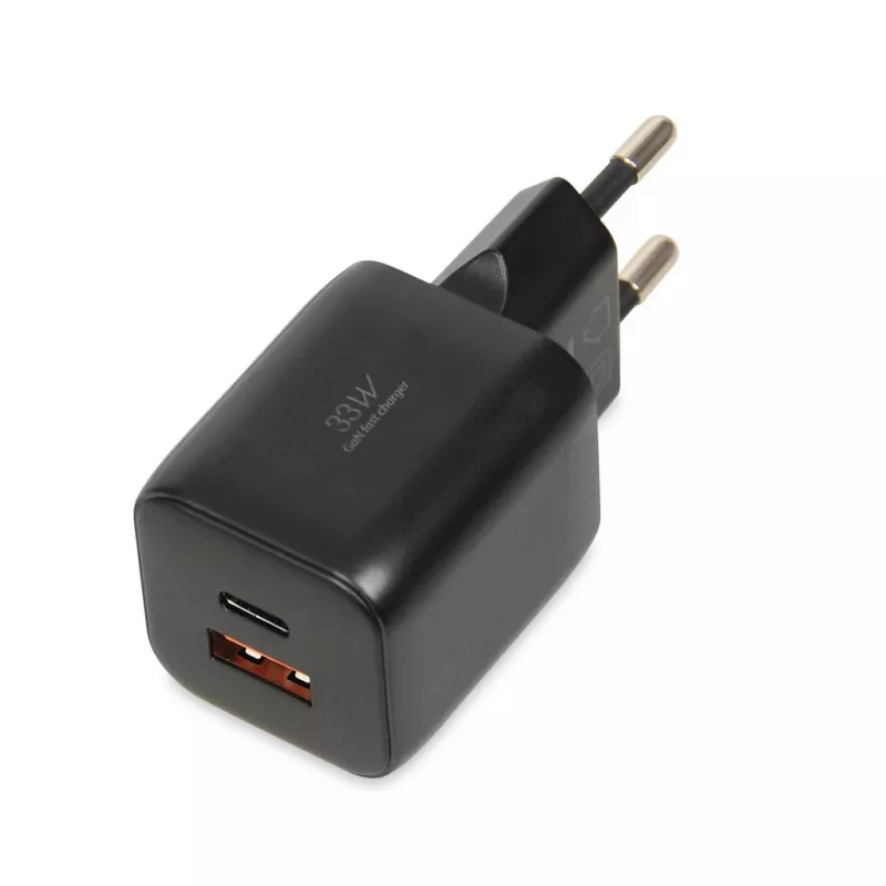 Išorinis tinklo maitinimo adapteris IBOX ILUC42B 12V 2A, 33W, USB-A + USB-C PD3.0, QuickCharge 3.0, universalus