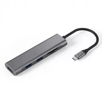 Adapter USB Type-C į 2 x USB 3.0, HDMI, SD, TF