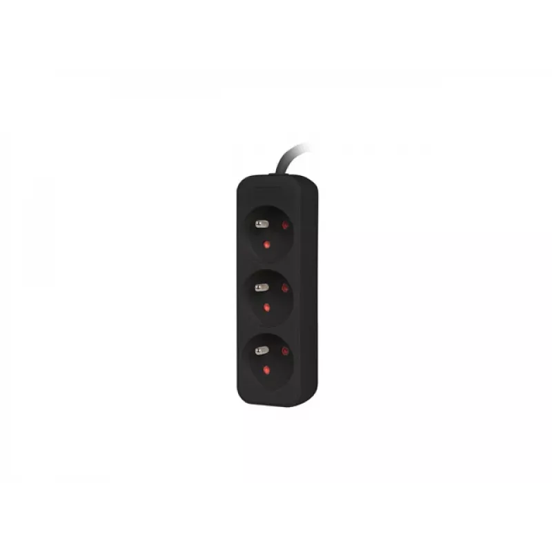 LANBERG PS0-03E-0300-BK 3M Juodas 3x 230V Lanter Prailginimo Laidas Iš Gryno Vario