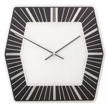 NeXtime laikrodis 8128zw Hexagon, 43x43 cm, sieninis, baltas