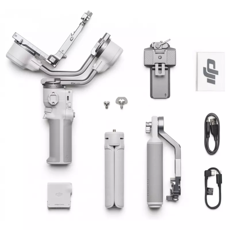 Gimbal stabilizatorius DJI RS 4 Mini Combo – kompaktiškas rankinis stabilizatorius veidrodiniams fotoaparatams