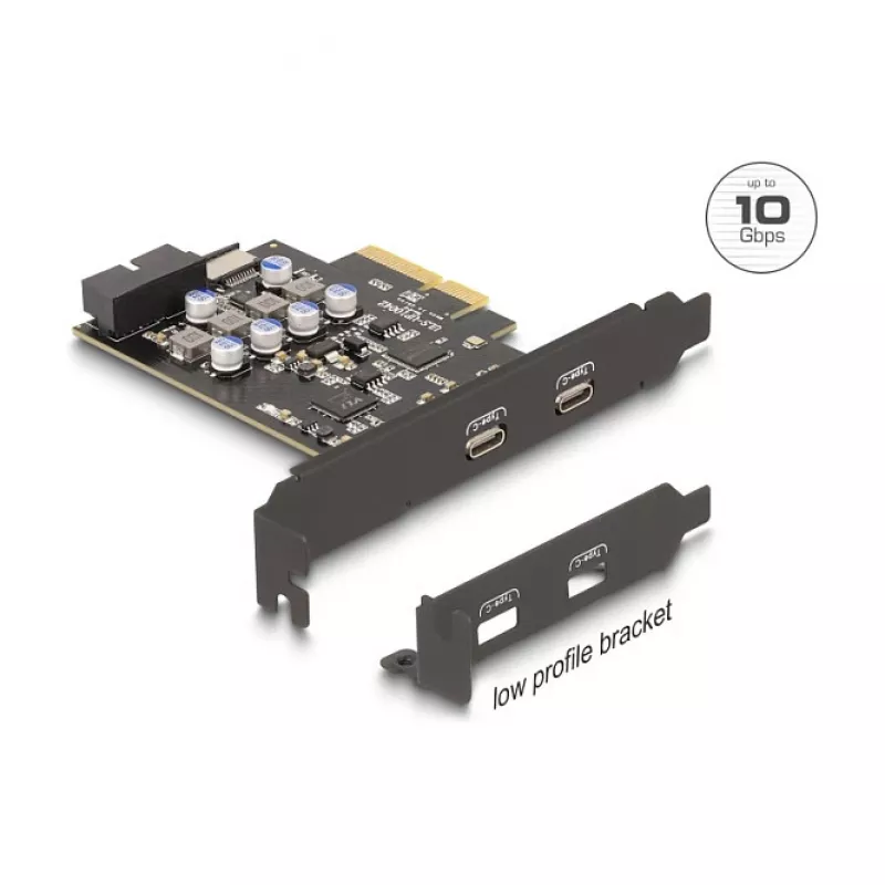 PCI Express x4 plėtimosi kortelė DELOCK 90345 su 2 išoriniais USB Type-C prievadais
