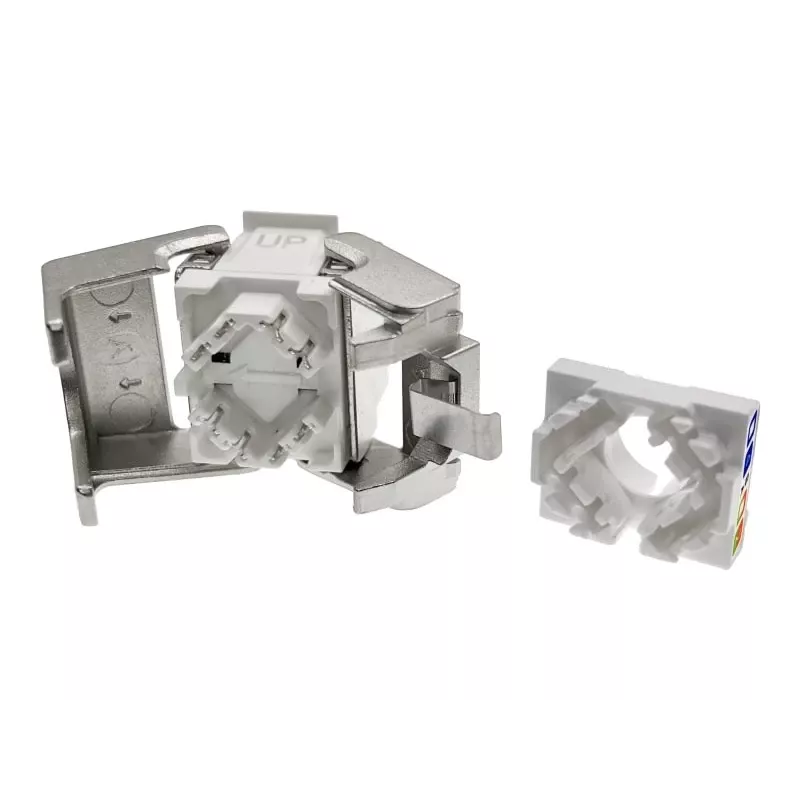 Keystone modulis Alantec MB005-1 plokščias nerūdijantis plienas RJ-45, lizdas, Cat6a, AWG 22/24