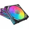 ALPENFÖHN Wing Boost 4 120mm ARGB PWM korpuso ventiliatoriai – 3 vnt. komplektas, juodi