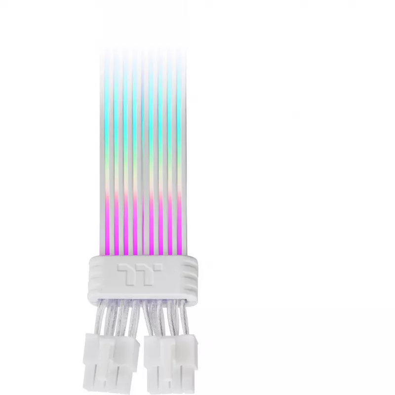 Thermaltake Tt Mod ARGB Snow Cable baltas CPU kabelis, 2x 8-Pin, 0,272 m