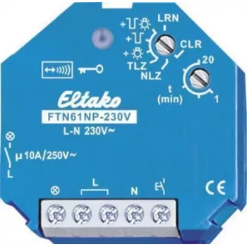 DIN bėgio relės modulis Eltako FTN61NP-230V 30100130 — 230 V kintamoji srovė, 16 A perjungimas