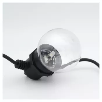 LED girlianda RealPower 463614 12 lempučių šilta balta 4,9 m maitinama baterijomis (AA)