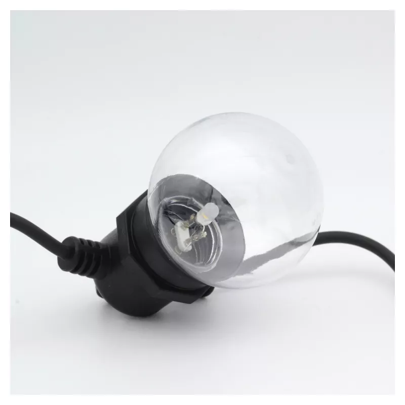 LED girlianda RealPower 463614 12 lempučių šilta balta 4,9 m maitinama baterijomis (AA)