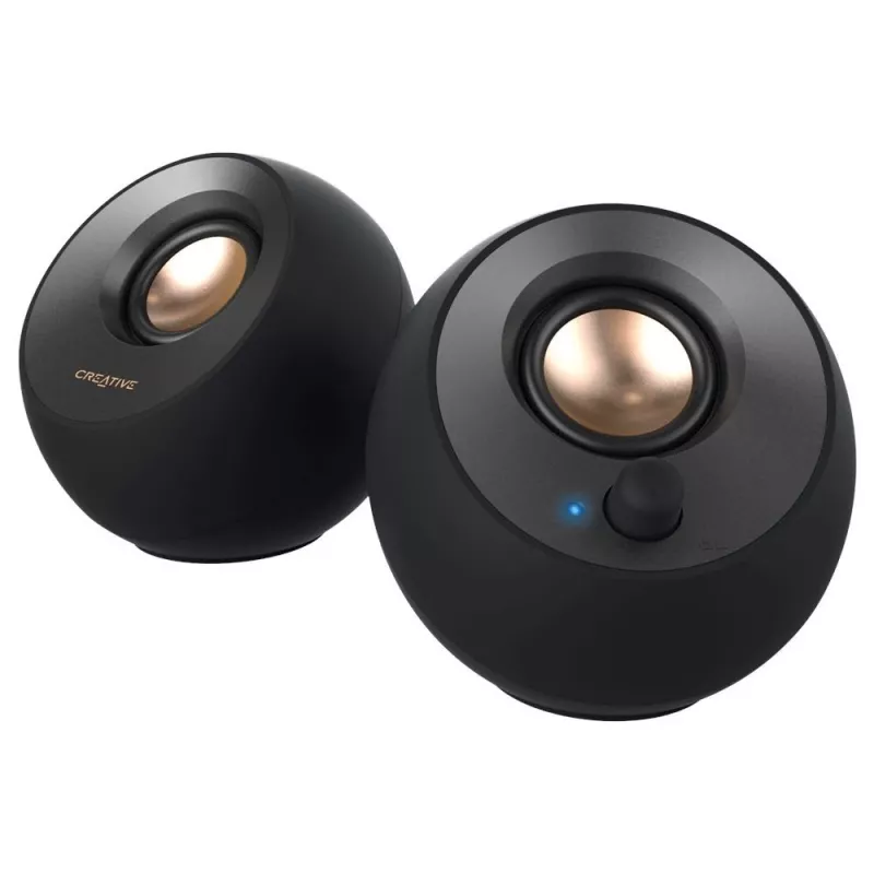 Creative Pebble 2.0 staliniai stereo garsiakalbiai, juodi