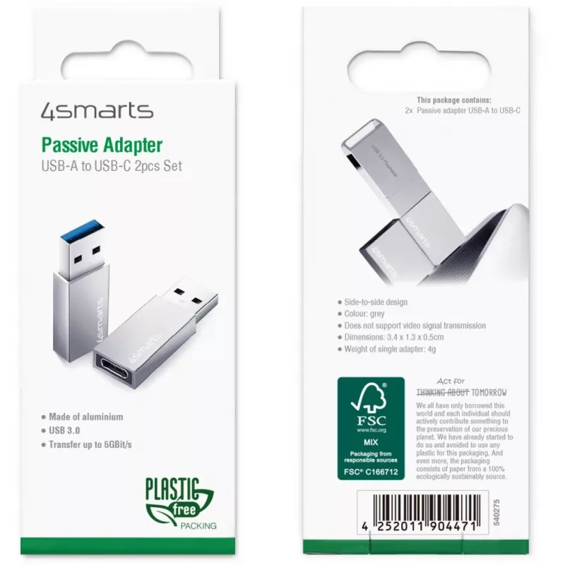 4smarts 540275 USB laidas pilkas