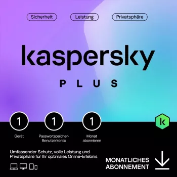 Kaspersky Plus – 1 įrenginys, 1 mėnuo – prenumerata (ABO) – ESD atsisiuntimas