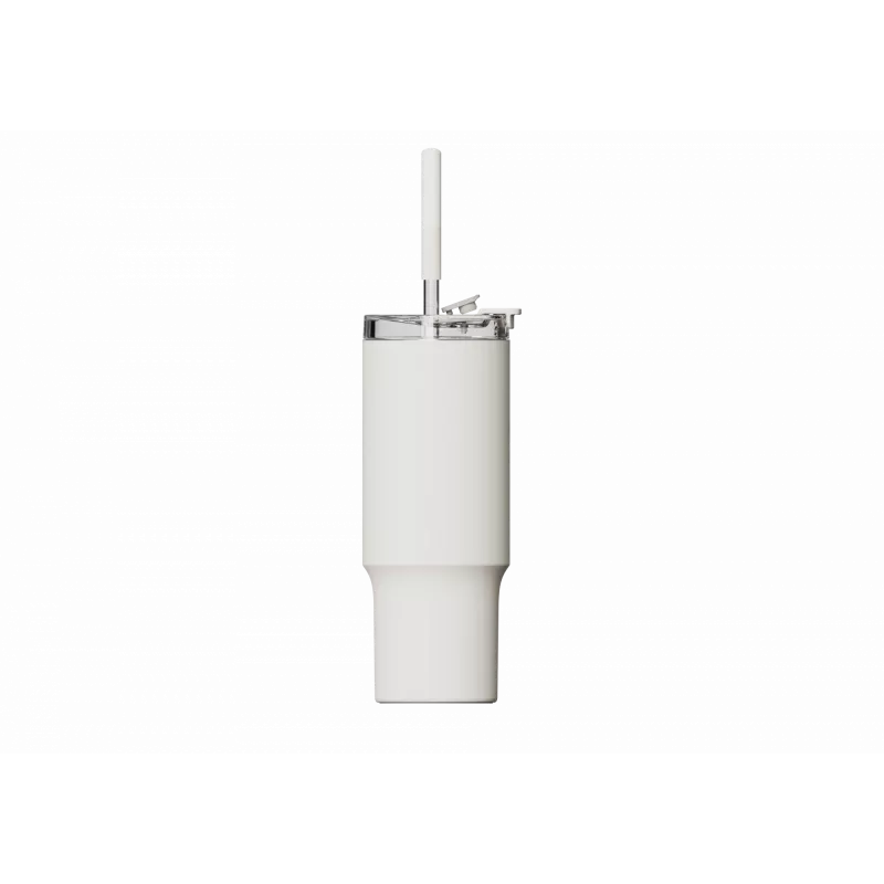 Termo puodelis su šiaudeliu Xiaomi Straw Mug White 1 L – nerūdijančio plieno vidus, nesandarus, 240×132×97 mm