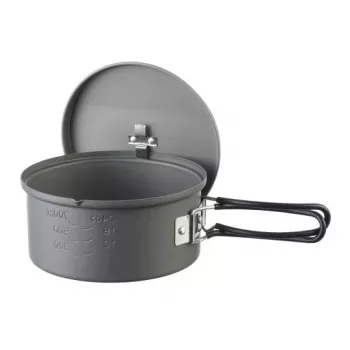 Puodas ESBIT PT1100HA kepimo indas stovyklavimui – Aliumininis puodas 1,1 l, Ø14,8 cm, 227 g, juodas