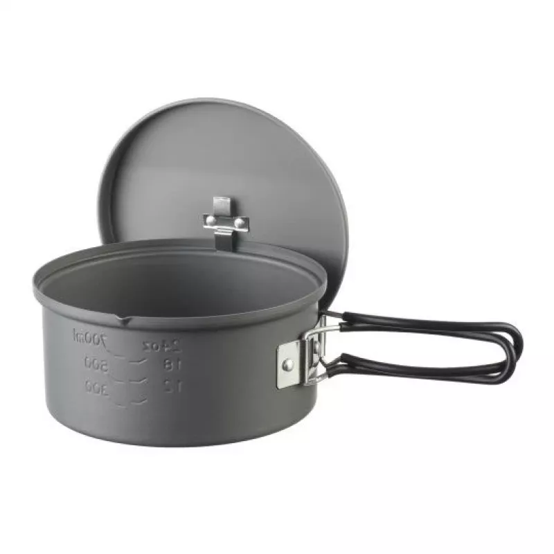 Puodas ESBIT PT1100HA kepimo indas stovyklavimui – Aliumininis puodas 1,1 l, Ø14,8 cm, 227 g, juodas