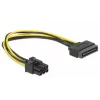 Delock 82924 SATA 15 kontaktų į 6 kontaktų PCI Express maitinimo laidas