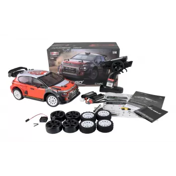 Radijo bangomis valdomas modelis Amewi C3 WRC – ralio automobilis, elektrinis variklis, mastelis 1:14
