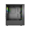 Gembird Fornax 4300 CCC-FC-4300 ATX Midi Tower žaidimų kompiuterio korpusas, grūdintas stiklas, ARGB ventiliatoriai, 2x USB 3.1, 1x USB 2.0, juodas