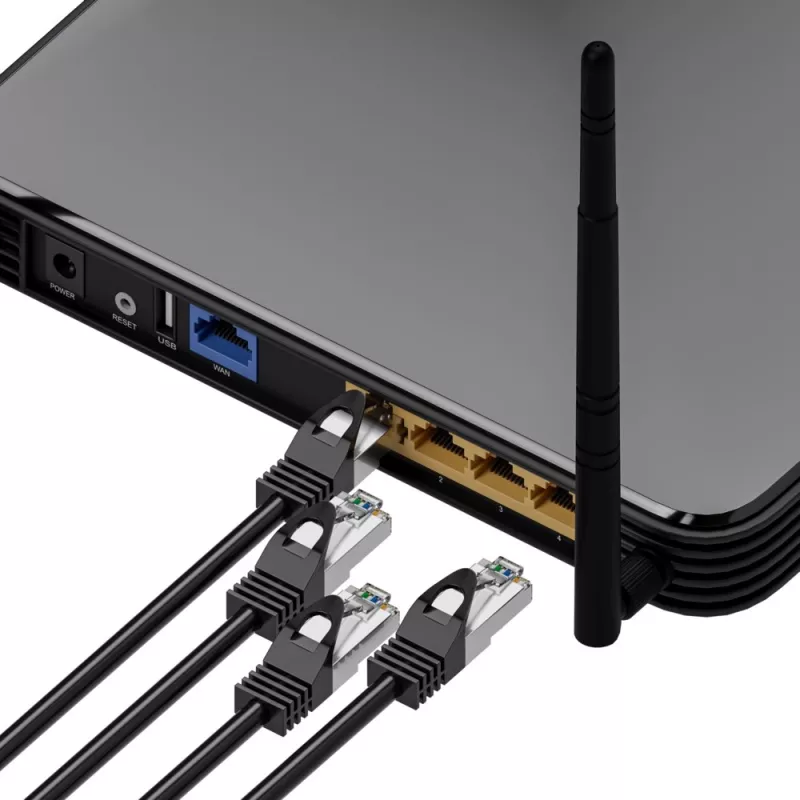 Tinklo laidas Extralink LAN Patchcord Kat.5e RJ-45 2m Juodas