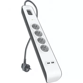 Maitinimo blokas Belkin 525J su 4 Schuko lizdais ir 2 USB-A prievadais, 2 m laidas