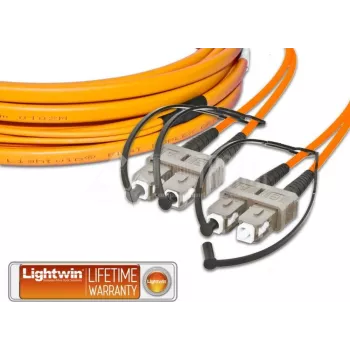 Lightwin aukštos kokybės plokščias dvigubas LWL šuoliukas, MM OM2, SC – SC (LDP-50 SC-SC 3.0 FD)