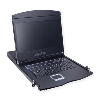 Rack konsolė VALUE 26.99.0163 – 17 colių (43,2 cm) 1280×1024, USB klaviatūra ir pelė, 1U, juoda