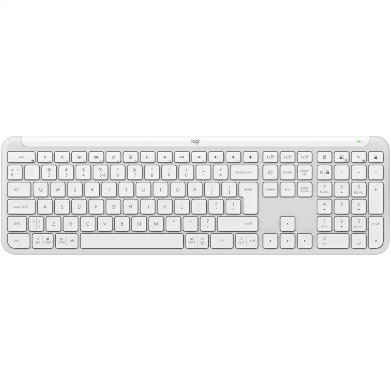 Logitech K950 Signature Slim Klaviatūra biurui RF belaidė Bluetooth QWERTY US International balta