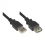 Prailginimo laidas USB 2.0 kištukas A į lizdą A, juodas, 3 m, Good Connections® (2511-OF3S)