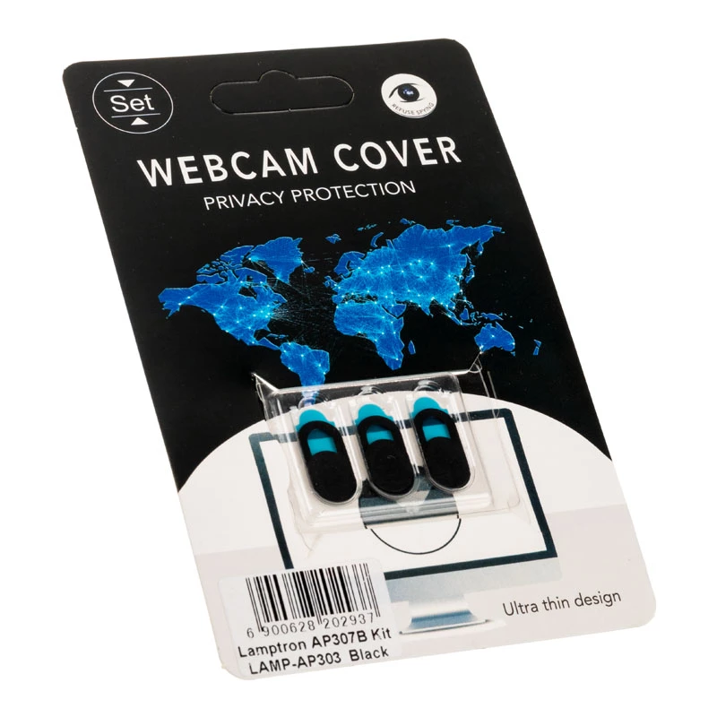 Webkameros uždangalo rinkinys Lamptron LAMP-AP303, 3 vnt., juodas