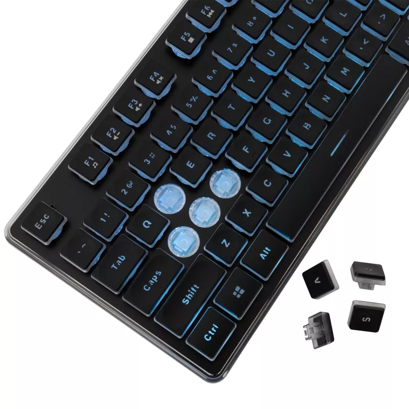 Mechaninė žaidimų klaviatūra White Shark Tachi Black, US išdėstymas, RGB foninis apšvietimas
