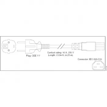 Maitinimo laidas AC V2 maitinimo moduliui (Europa)
