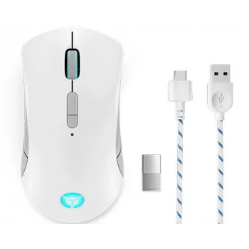 Žaidimų pelė Lenovo Legion M600 RF belaidė + Bluetooth + USB Type-A, abirankė, 16000 DPI, 9 mygtukų, įkraunama