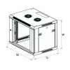 Sieninis stovas Extralink 6U 600x600 juodas
