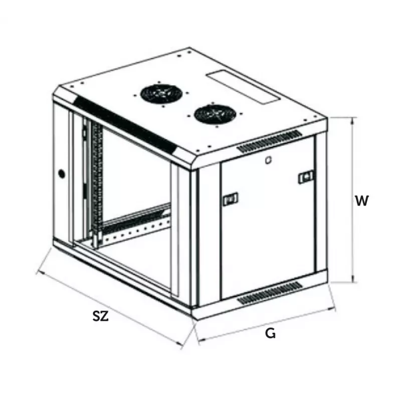 Sieninis stovas Extralink 6U 600x600 juodas
