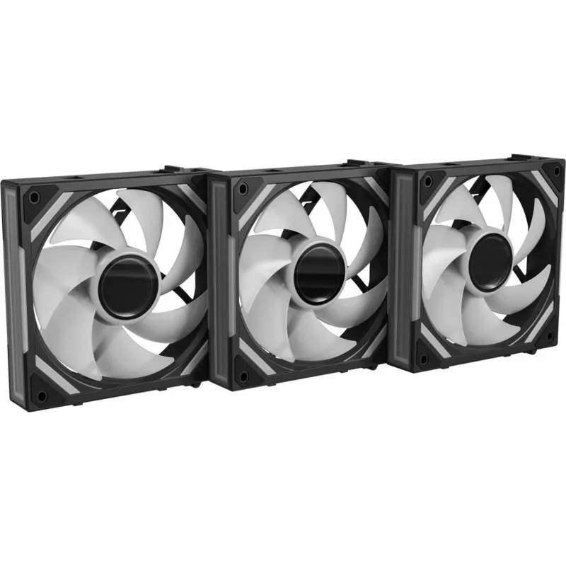ALPENFÖHN Wing Boost 4 120mm ARGB PWM korpuso ventiliatoriai – 3 vnt. komplektas, juodi