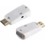Keitiklis ShiverPeaks Cable Gender Changer S/CONN 10-01001 HDMI Type A – VGA D-Sub + 3,5 mm, baltas