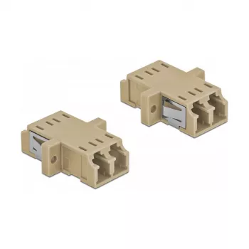 Skaidulinės optikos adapteris DELOCK LC moteris–moteris OM2 duplex (2 vnt., maišelyje)
