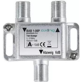 axing BAB 1-06P - Kabelinis skirstytuvas - 5 - 1218 MHz - Pilka - A - 6 dB - F